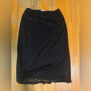 Black lace midi skirt medium